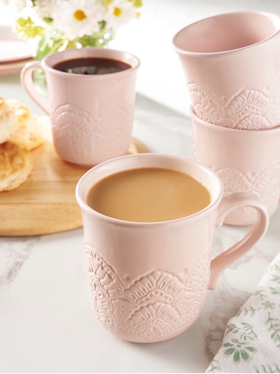 The Pioneer Woman Other - The Pioneer Woman Blush Pink Embossed Ceramic Mug
